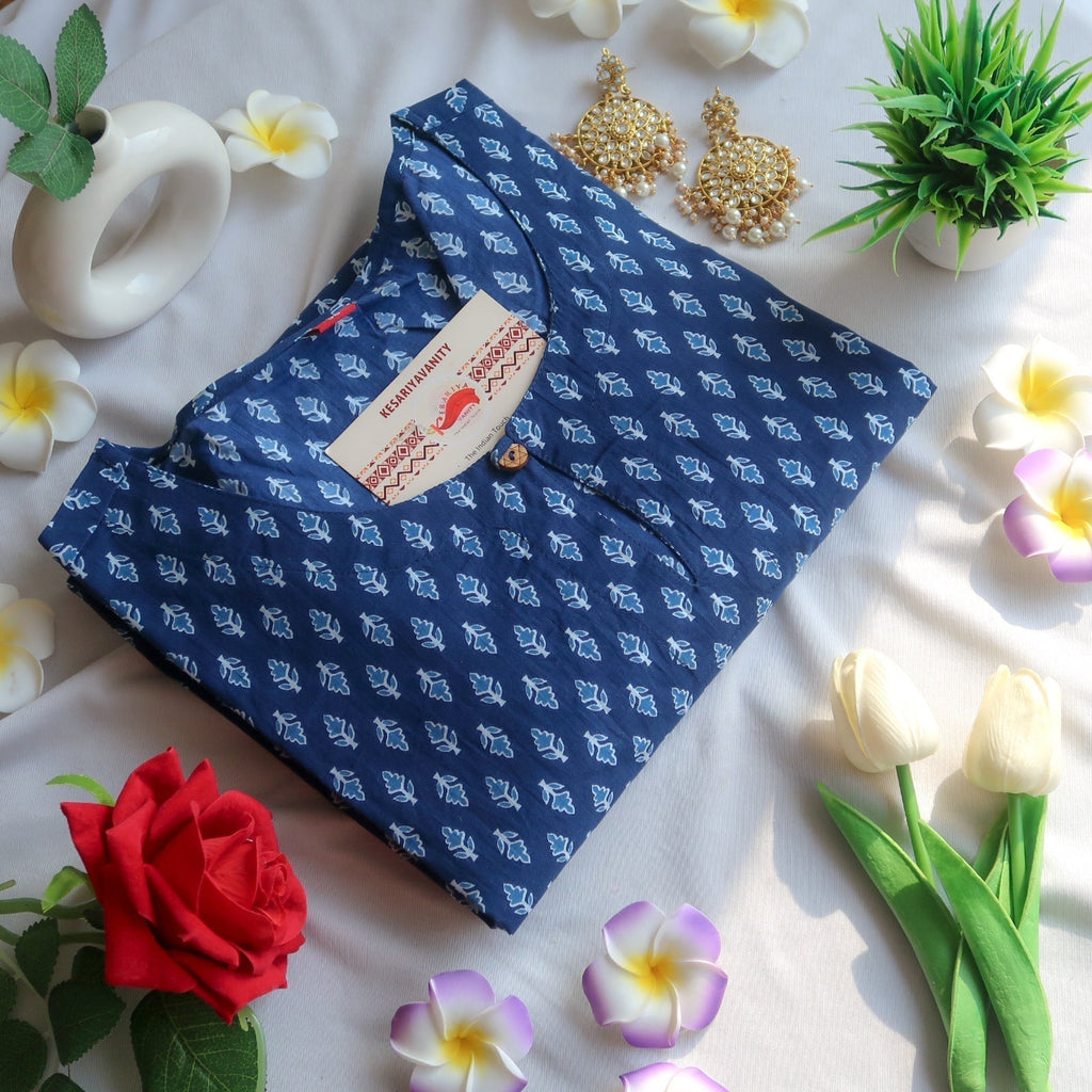 Azure Indigo Harmony Long Kurta