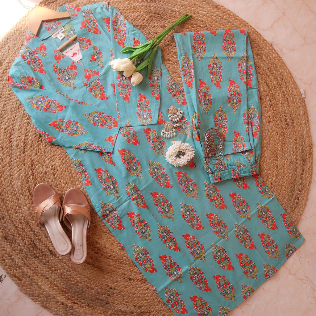Summer Green Suit Set- Vasant